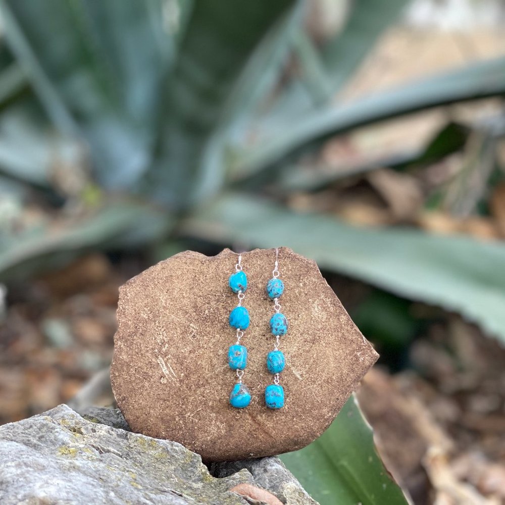 Southwest Turquoise Silver Earrings
